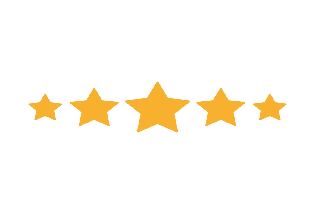 A five stars in a row

Description automatically generated