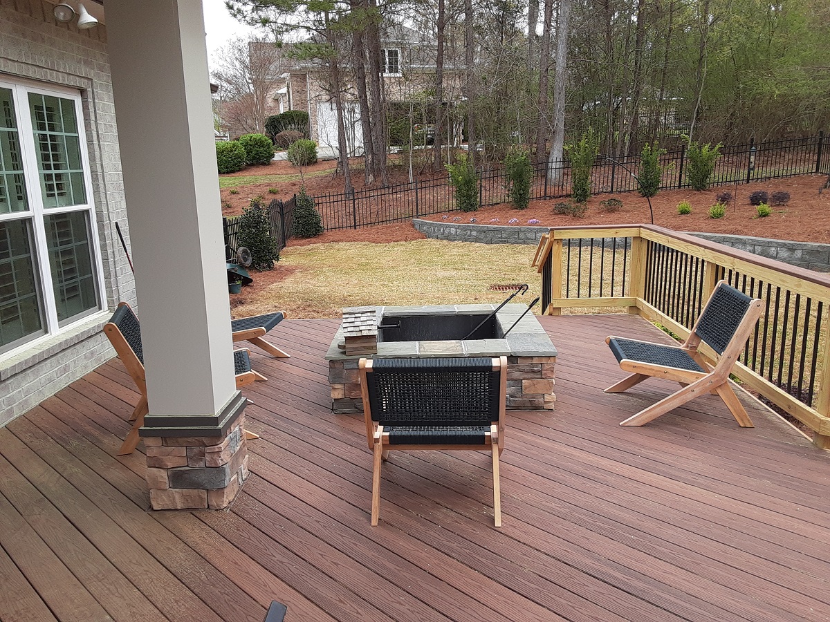 deck with fire pit