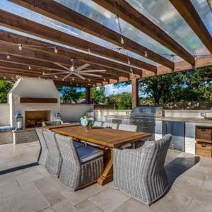 A cleaner look to your modern outdoor fire place.