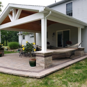 Pavilion with Stone Base Pillars