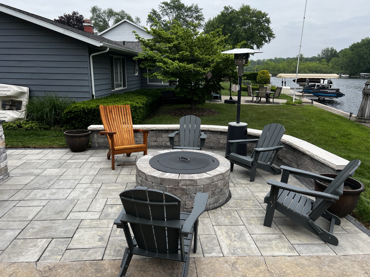 kalamazoo patio with gas fire pit