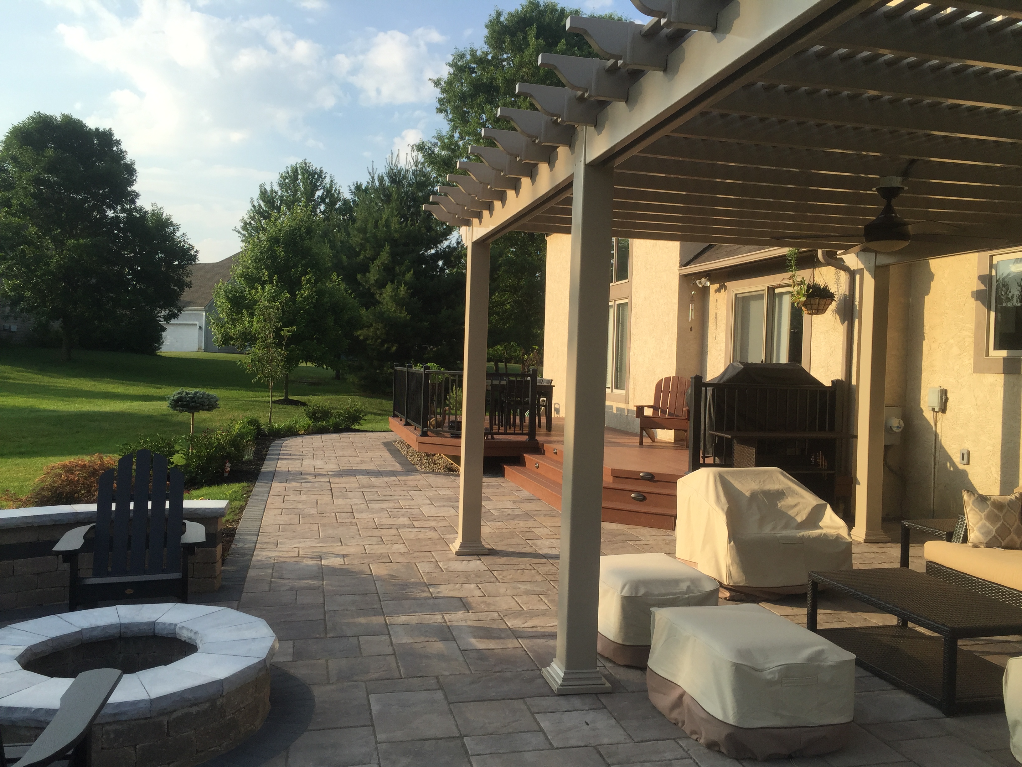 Backyard pergola over patio in Columbus.