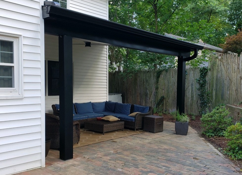 Covered patio outside of home