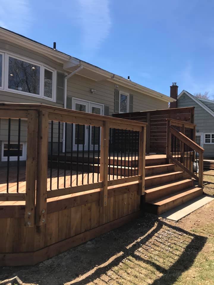 House with outdoor patio deck