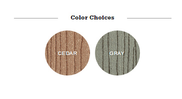 color choices, cedar, gray