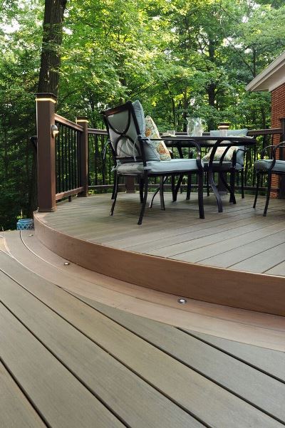 wooden deck with furniture