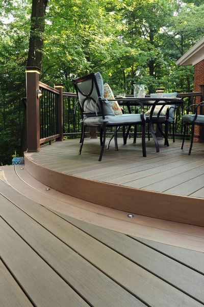 wooden deck with furniture