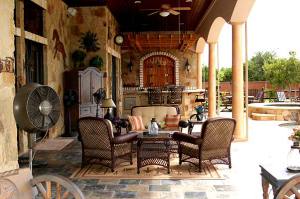 covered patio and stone hardscape