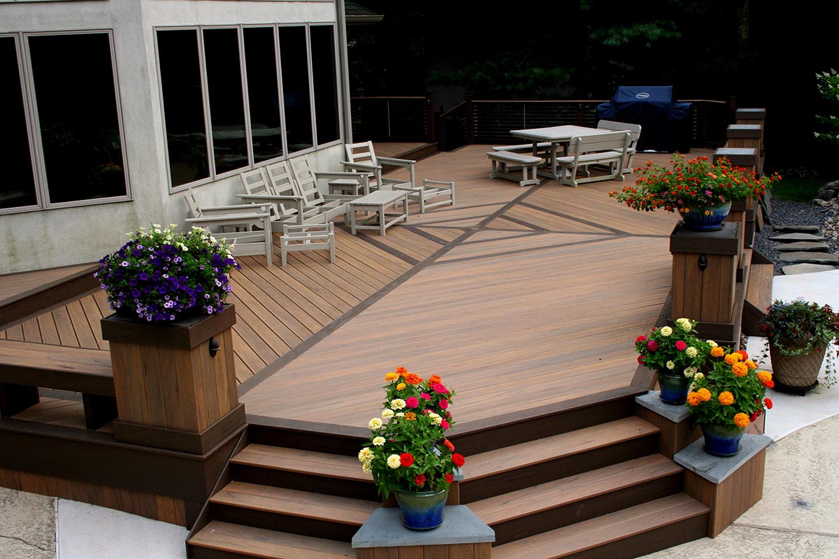 deck with furniture on it