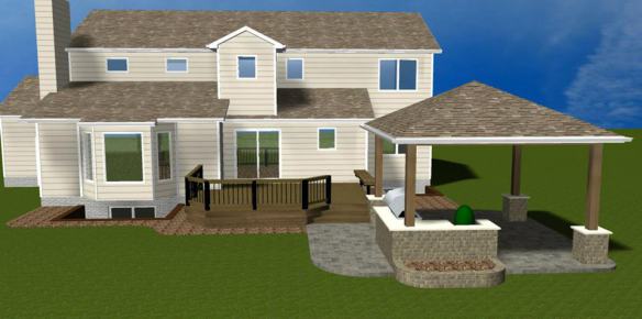 illustration of home wiht outdoor living space