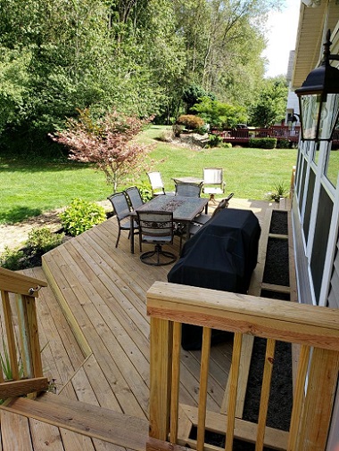 Large patio deck outside