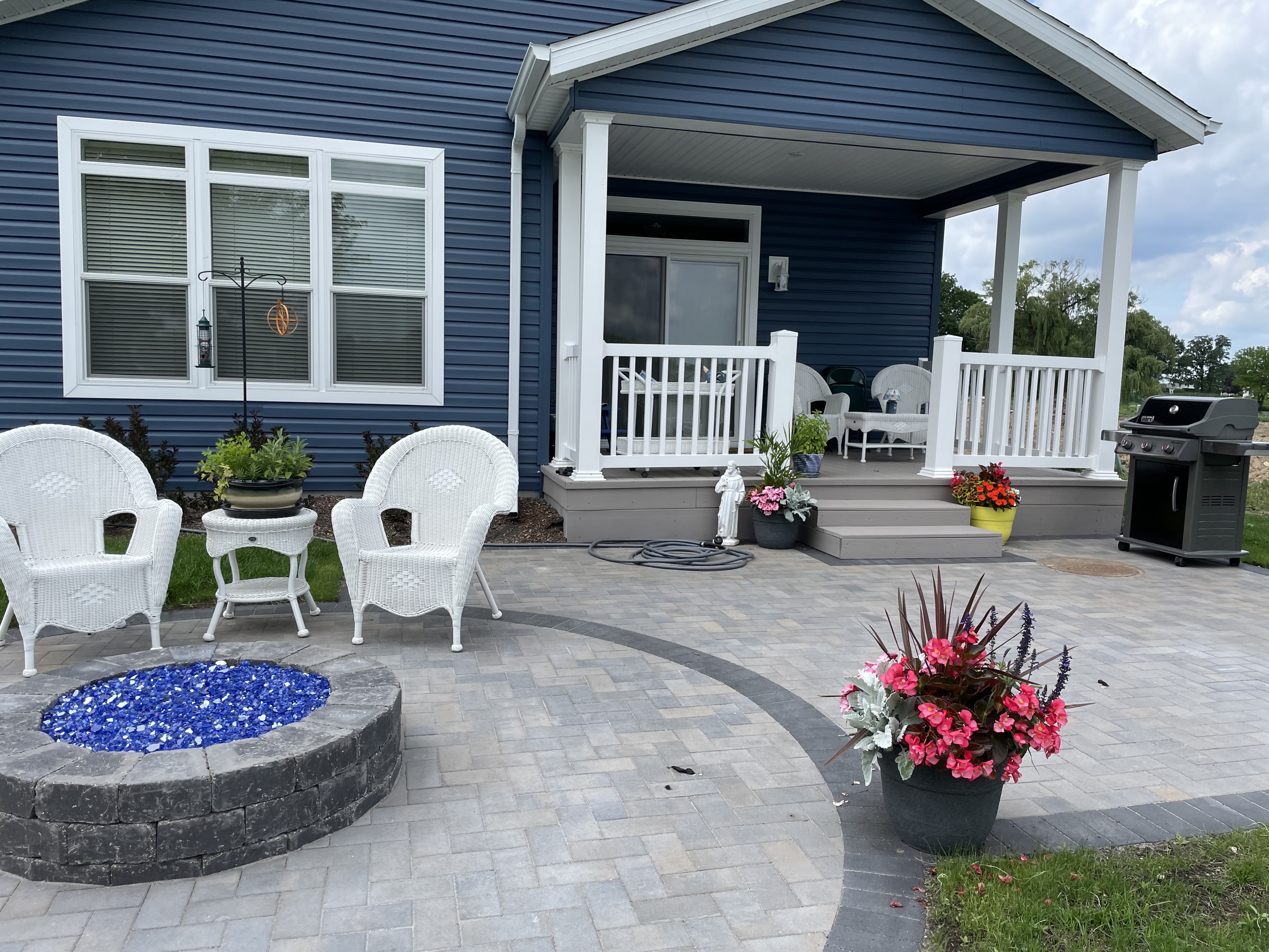 Stunning paver patio with custom fire pit and design in Wheaton,  IL.