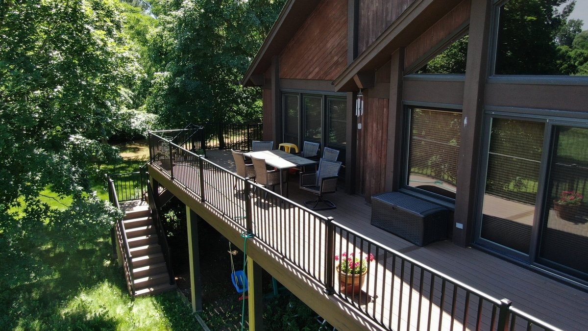 Outdoor deck at cabin