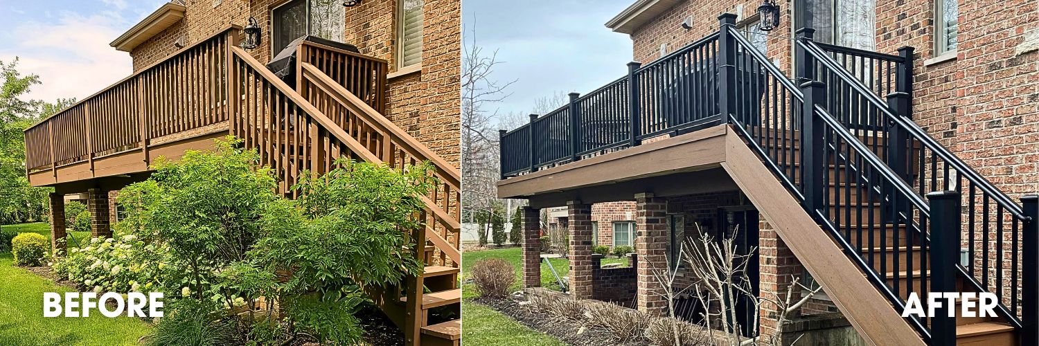 Deck replacement before and after by archadeck of chicagoland-naperville.
