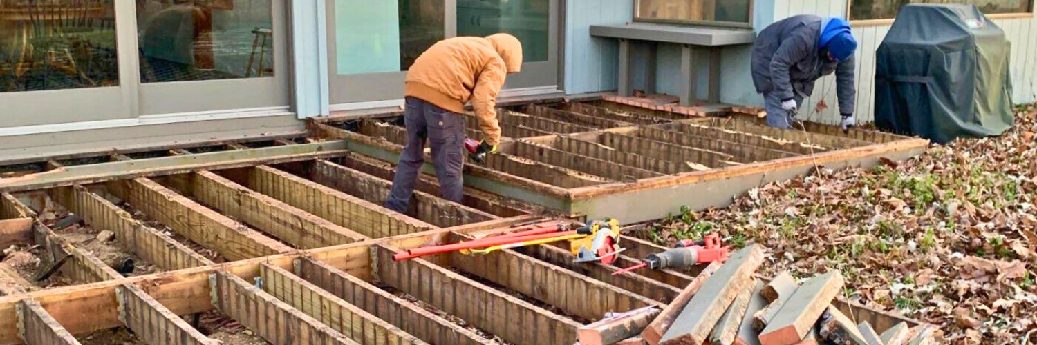 Archadeck of Chicagoland resurfacing a deck in buffalo grove, il.