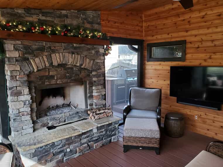 outdoor fireplace porch lenexa KS Johnson County