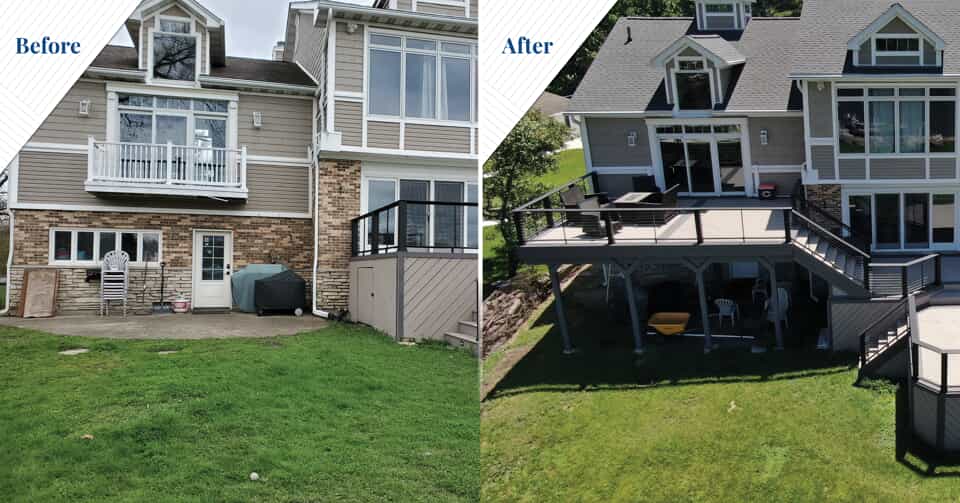 Before and after deck