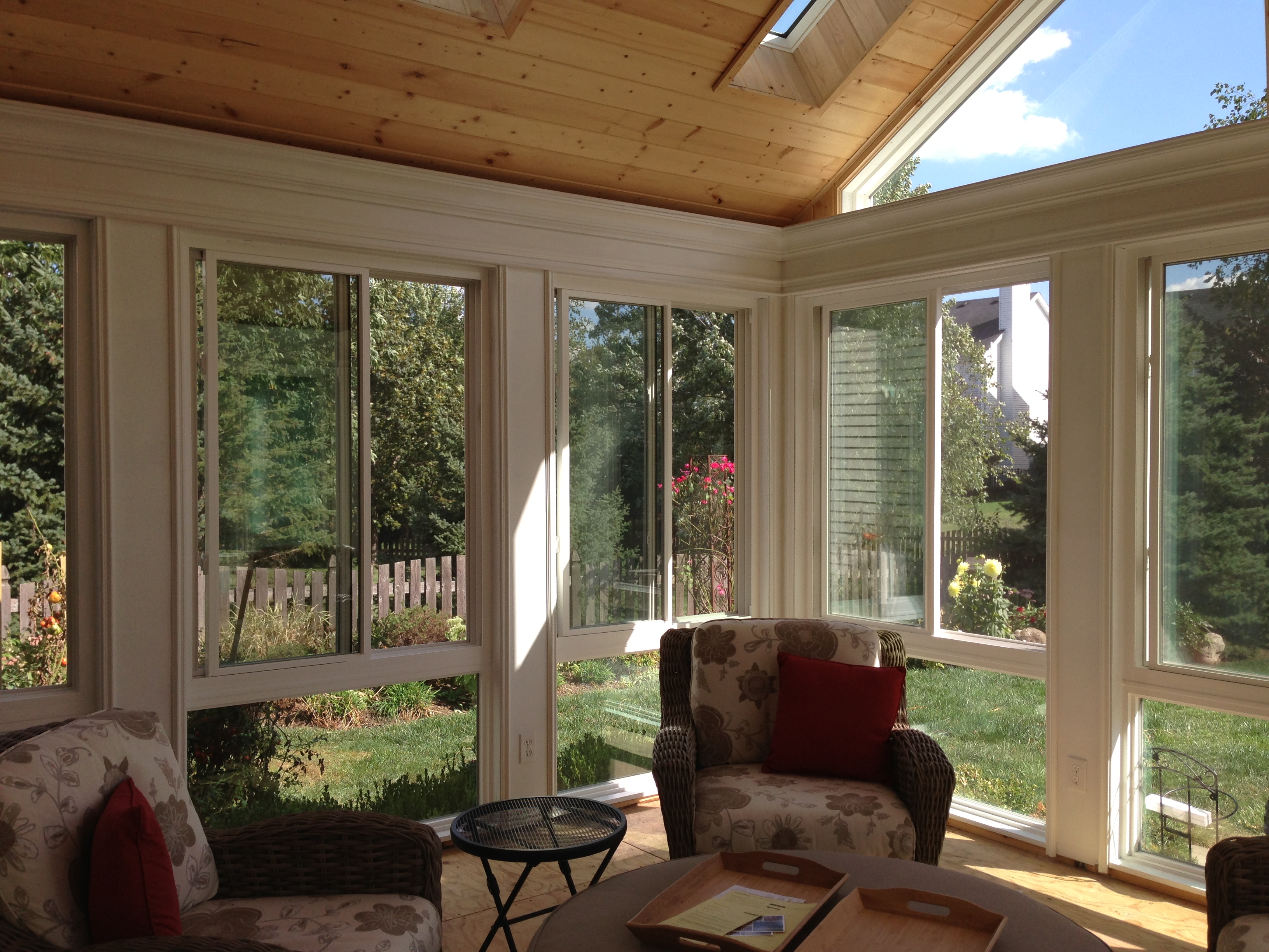 Inside a stunning sunroom in Naperville, IL.
