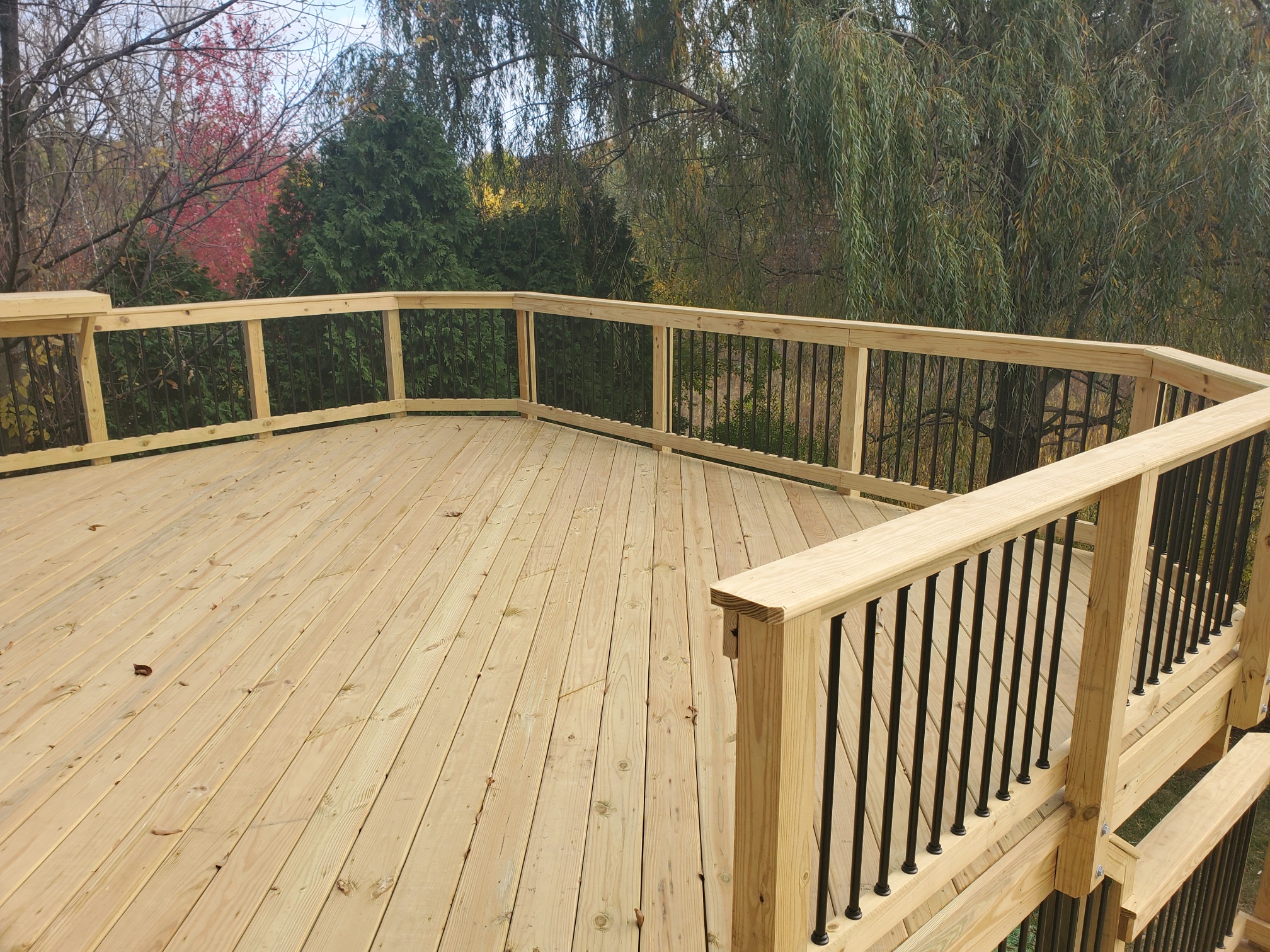 Wood deck installation in Barrington il.