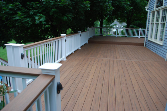 upper level deck with white railing