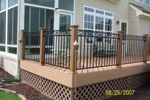 deck with iron railing