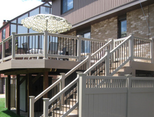 upper level deck with stairs to ground level