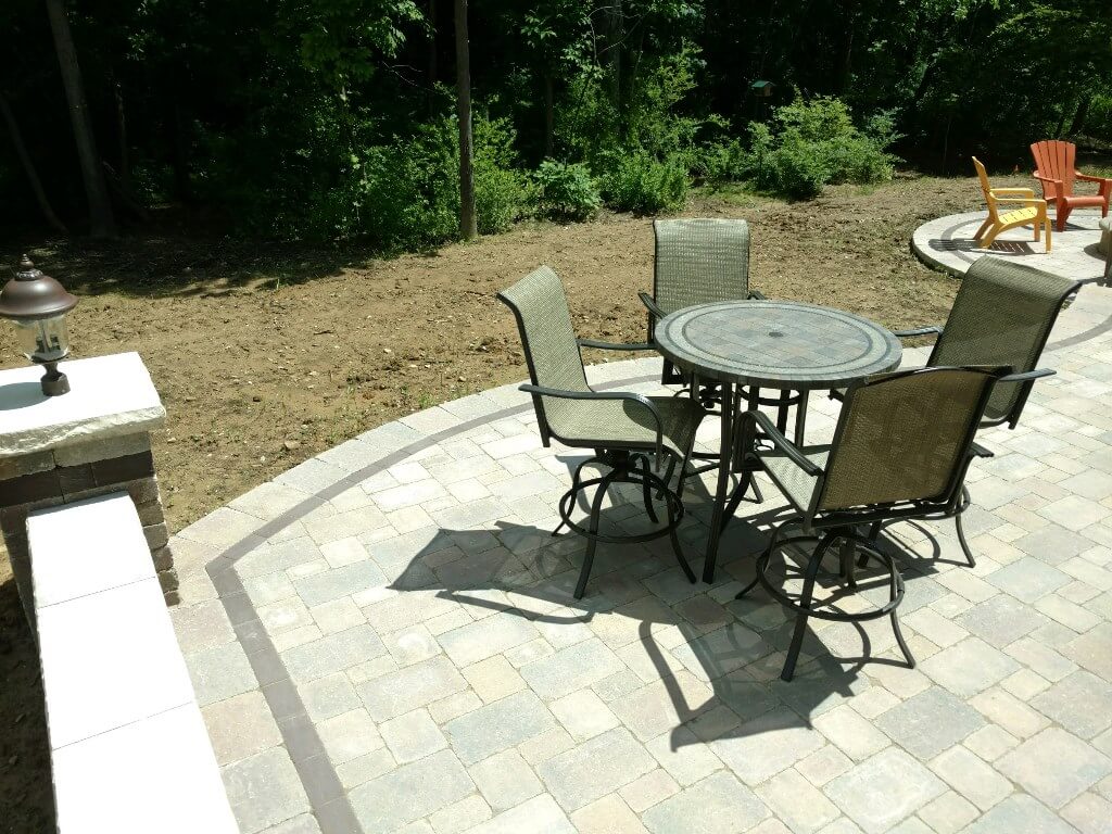patio with chairs and table