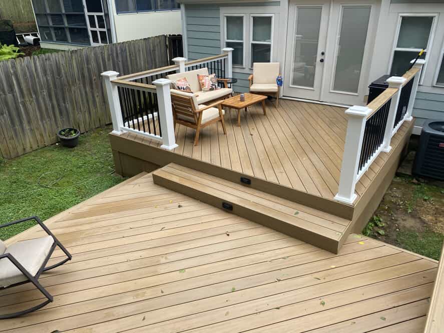 Custom composite deck with deck lights