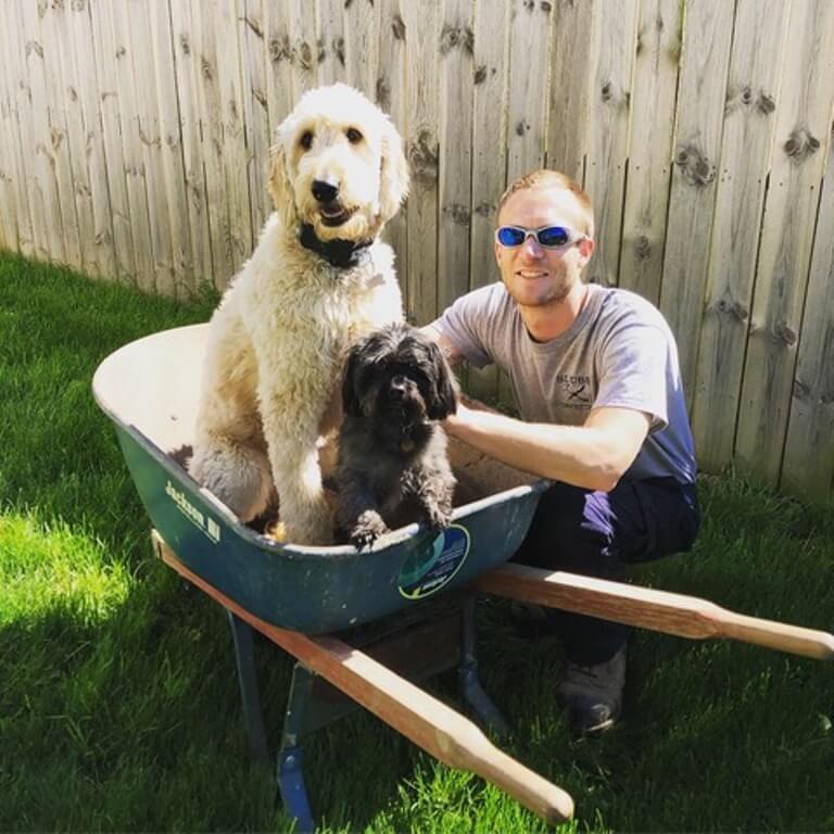 Patrick and his dogs