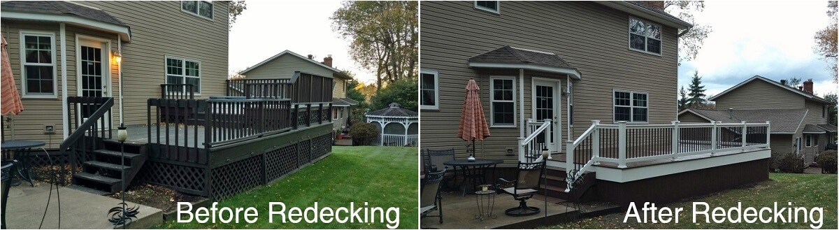 Before and after redecking 