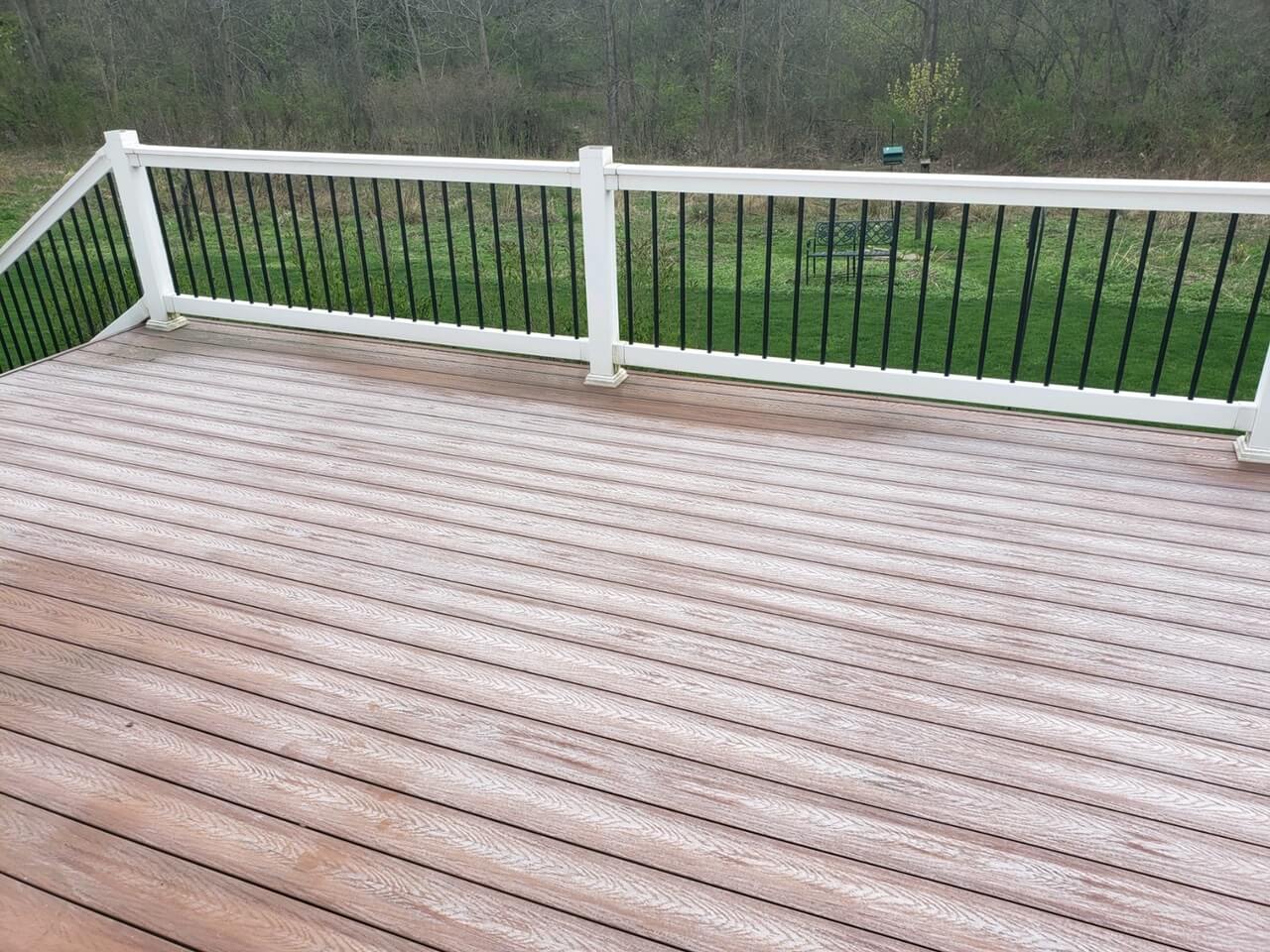 Faded wood deck floor