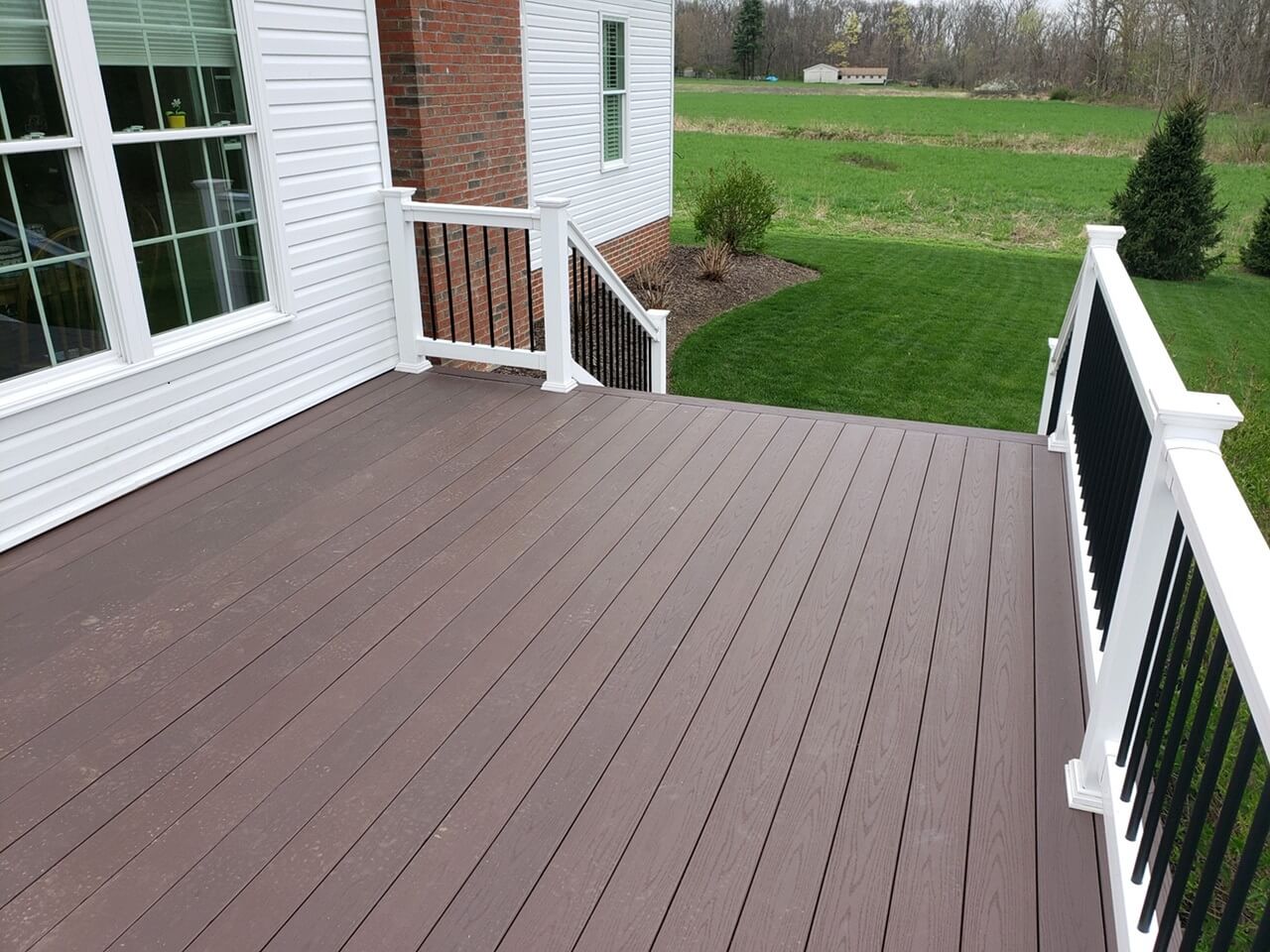 Backyard wood deck floor