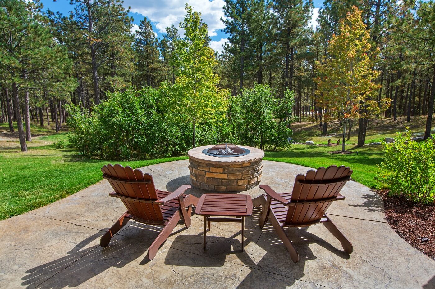 Backyard patio with fire pit