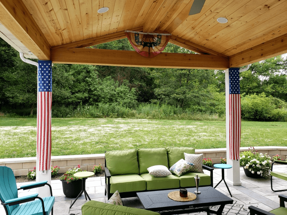 Cozy backyard covered patio