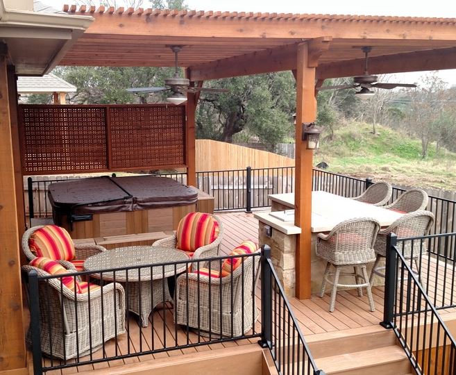 hot tub on a deck