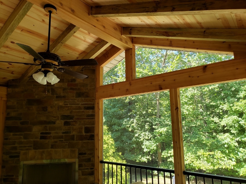 Porches as Shade Structures with Fireplace
