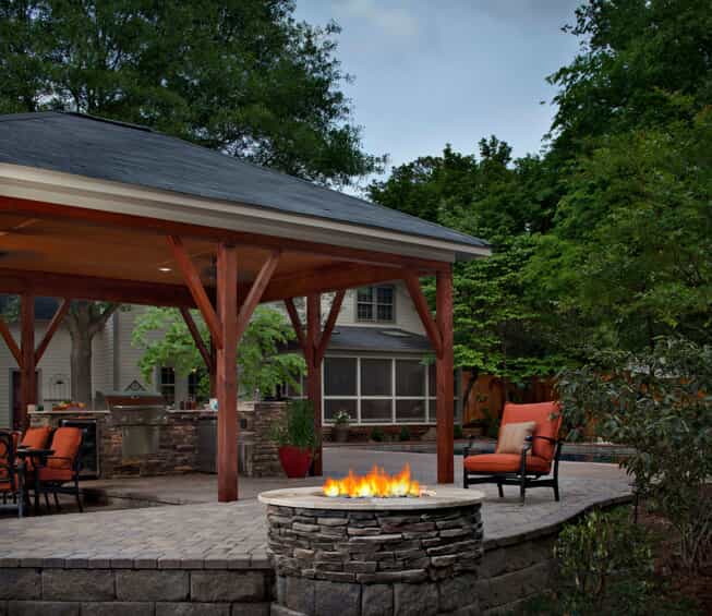 Deck and fire pit