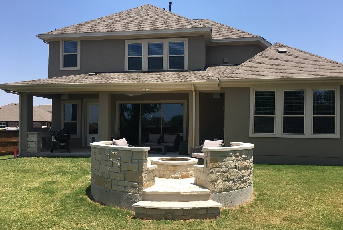 patio and fire pit