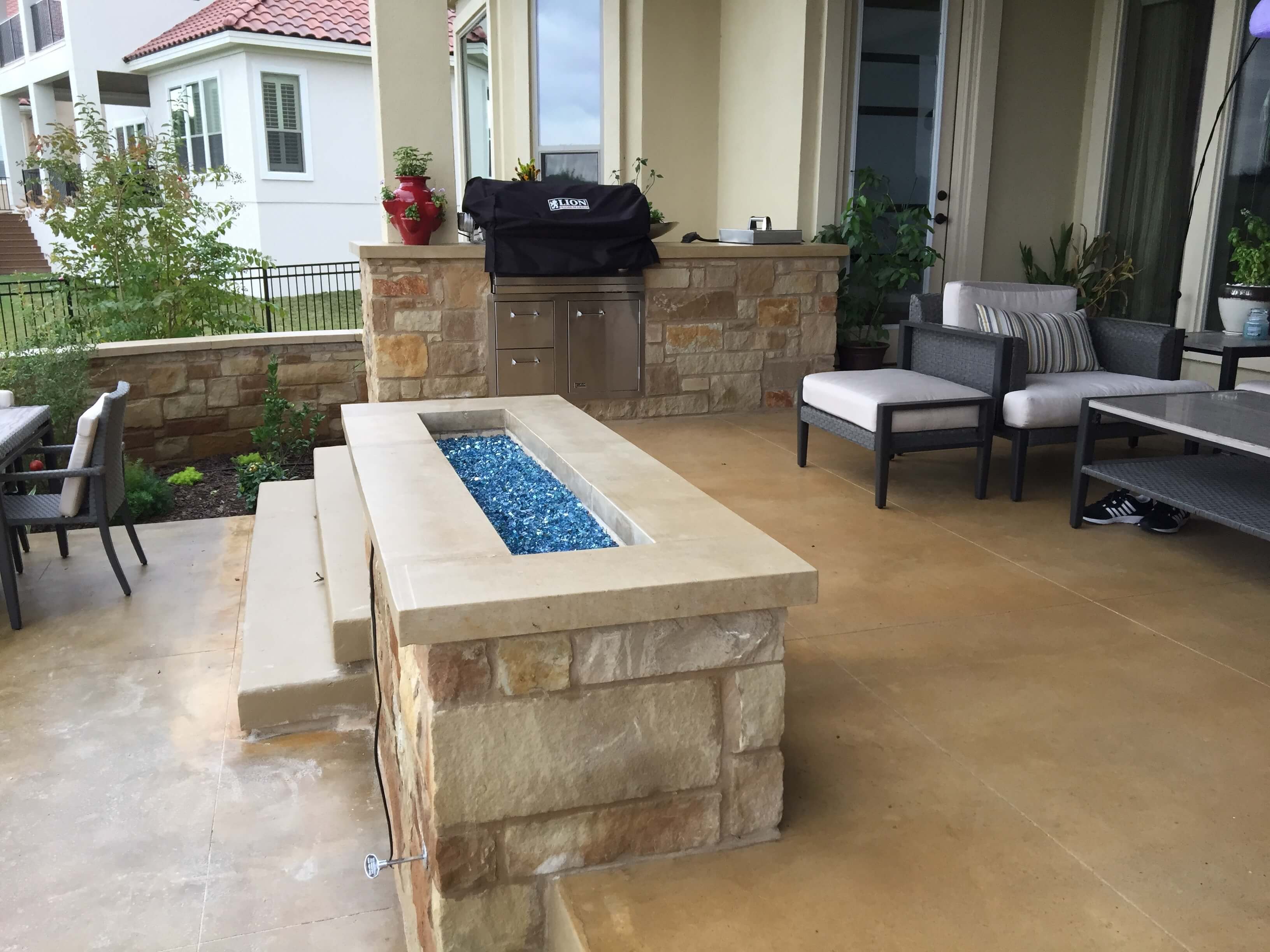 Patio with firepit
