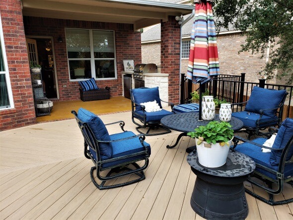 wooden deck with chairs