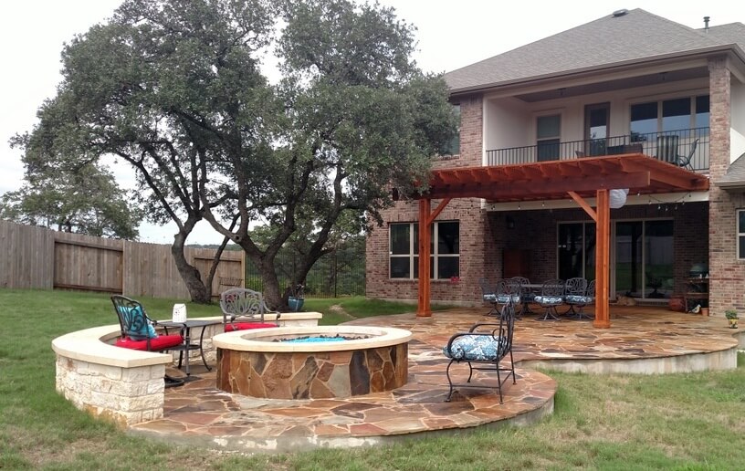 patio with fire pit