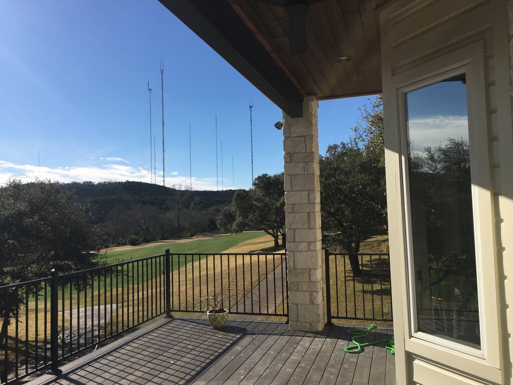 Deck with golf course view