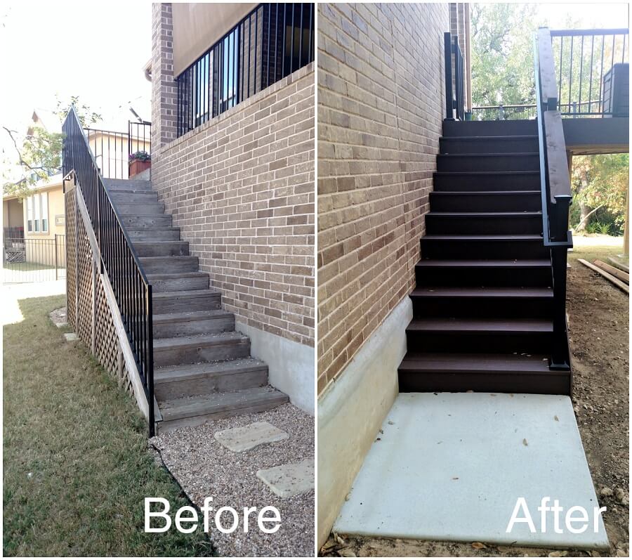 Before and after stairs
