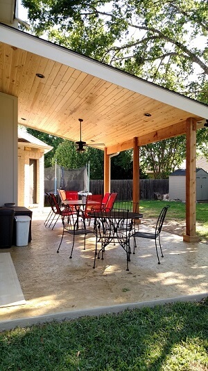 Backyard patio with seating area