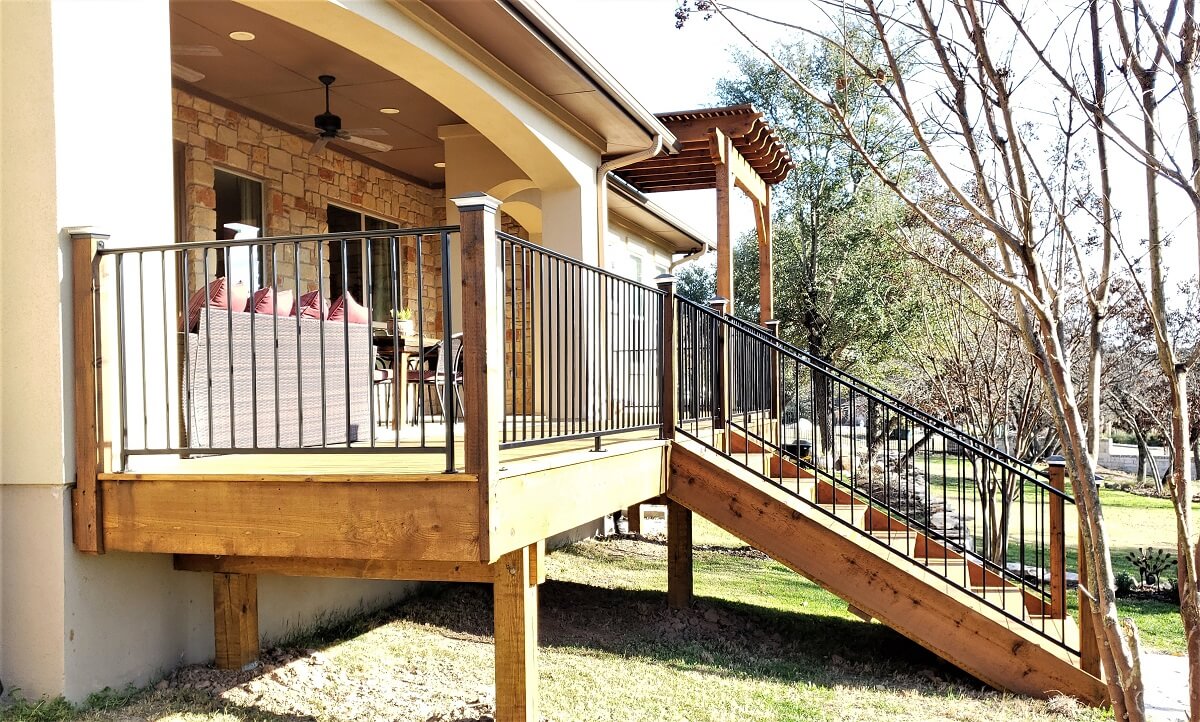 Deck expansion with railing