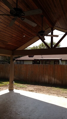 Inside view of patio cover