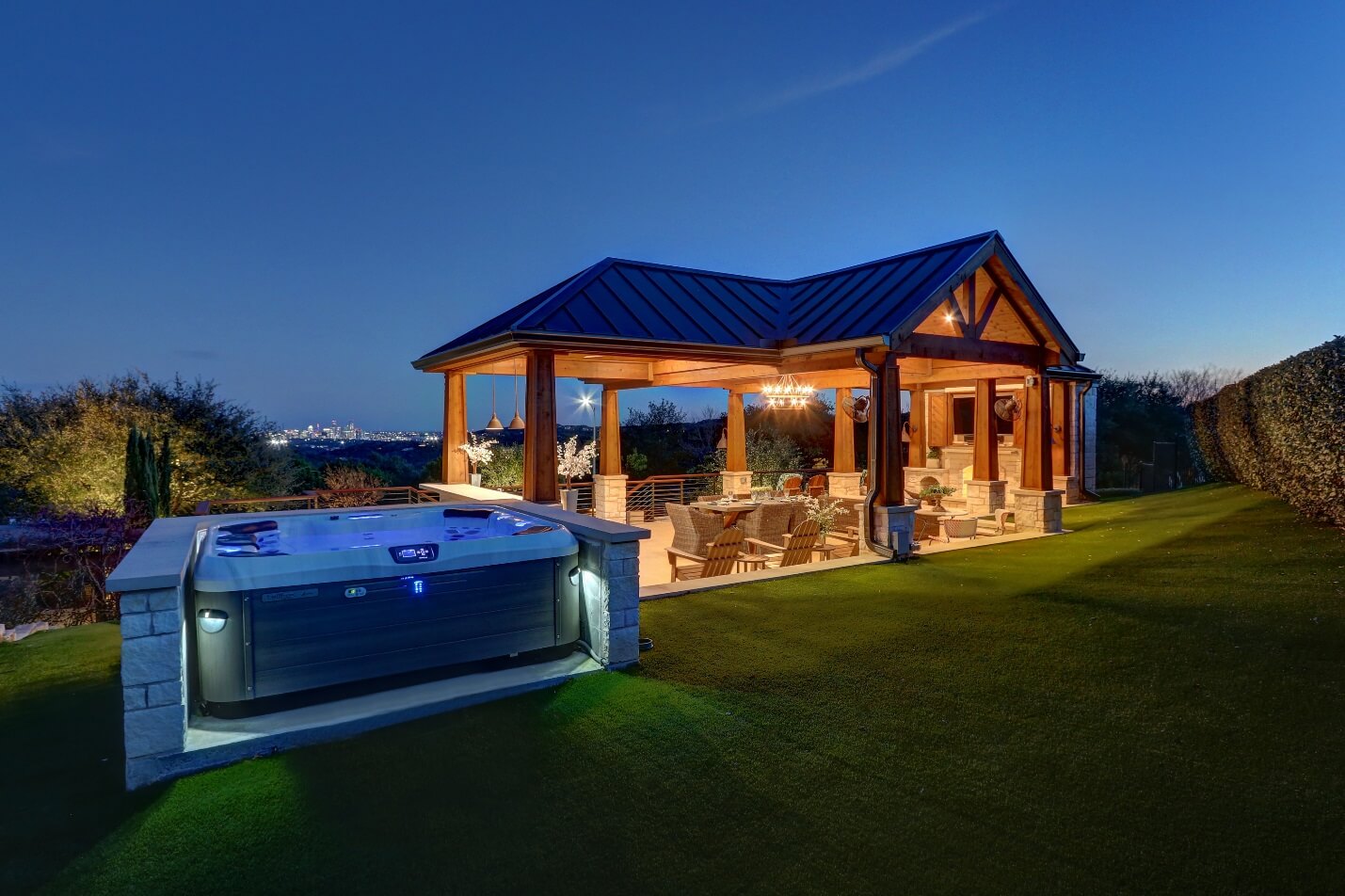 Custom outdoor hot tub