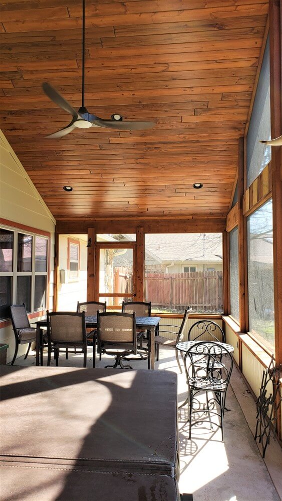 Interior view of screened porch