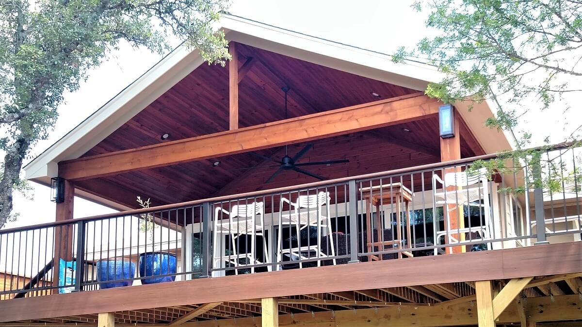 Covered porch and deck