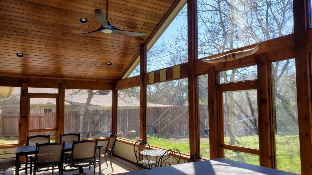 Interior view of screened porch